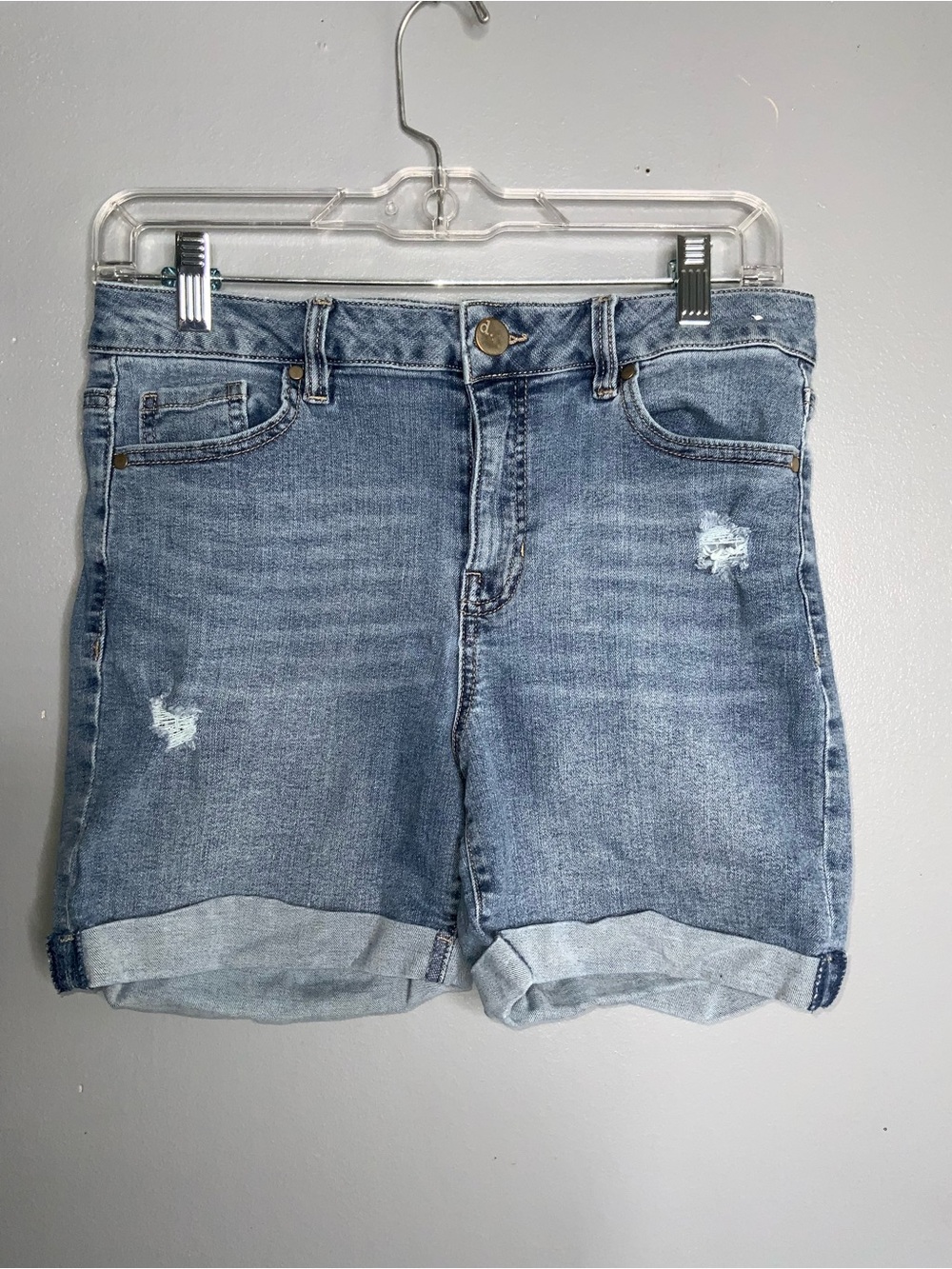 d. jeans Light Blue Rolled Cuff Denim Bermuda Shorts Size 6